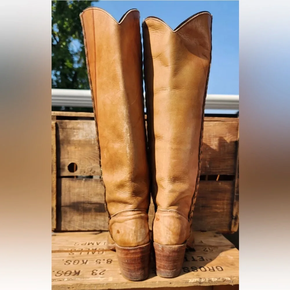 Frye Tan Leather Knee-High Boots - Picture 4 of 11